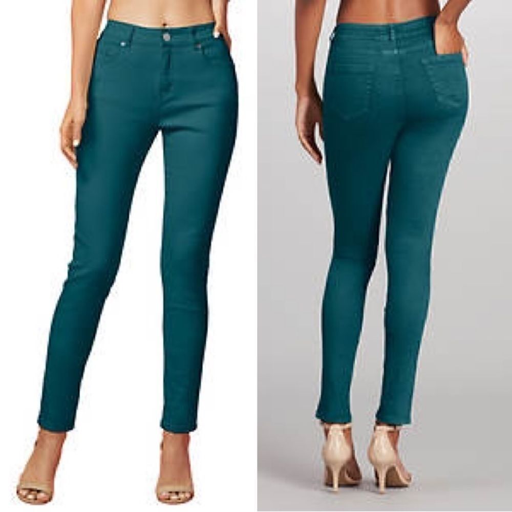 Rue21 Green Freedom Flex Mid Rise Skinny Jeans, Size 1/2R